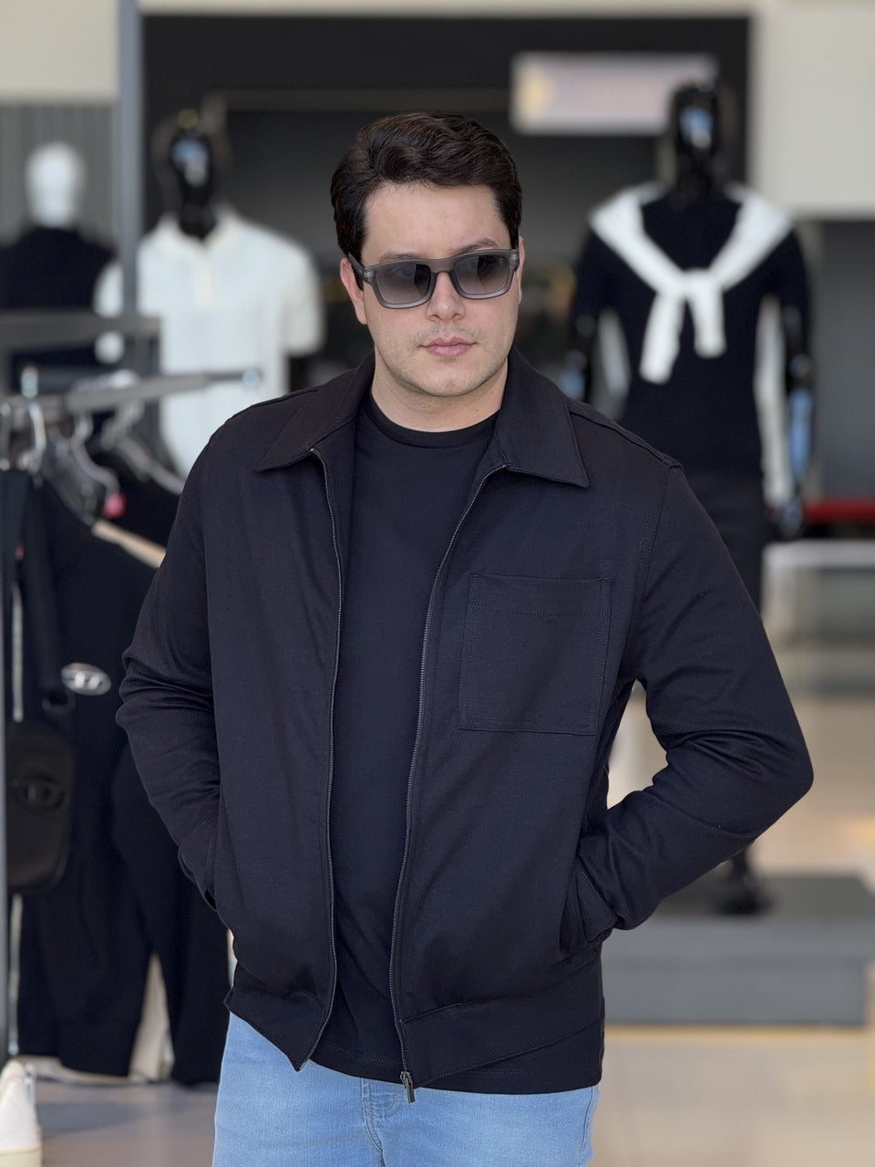 Jaqueta Calvin Klein Zíper com Bolso Masculino