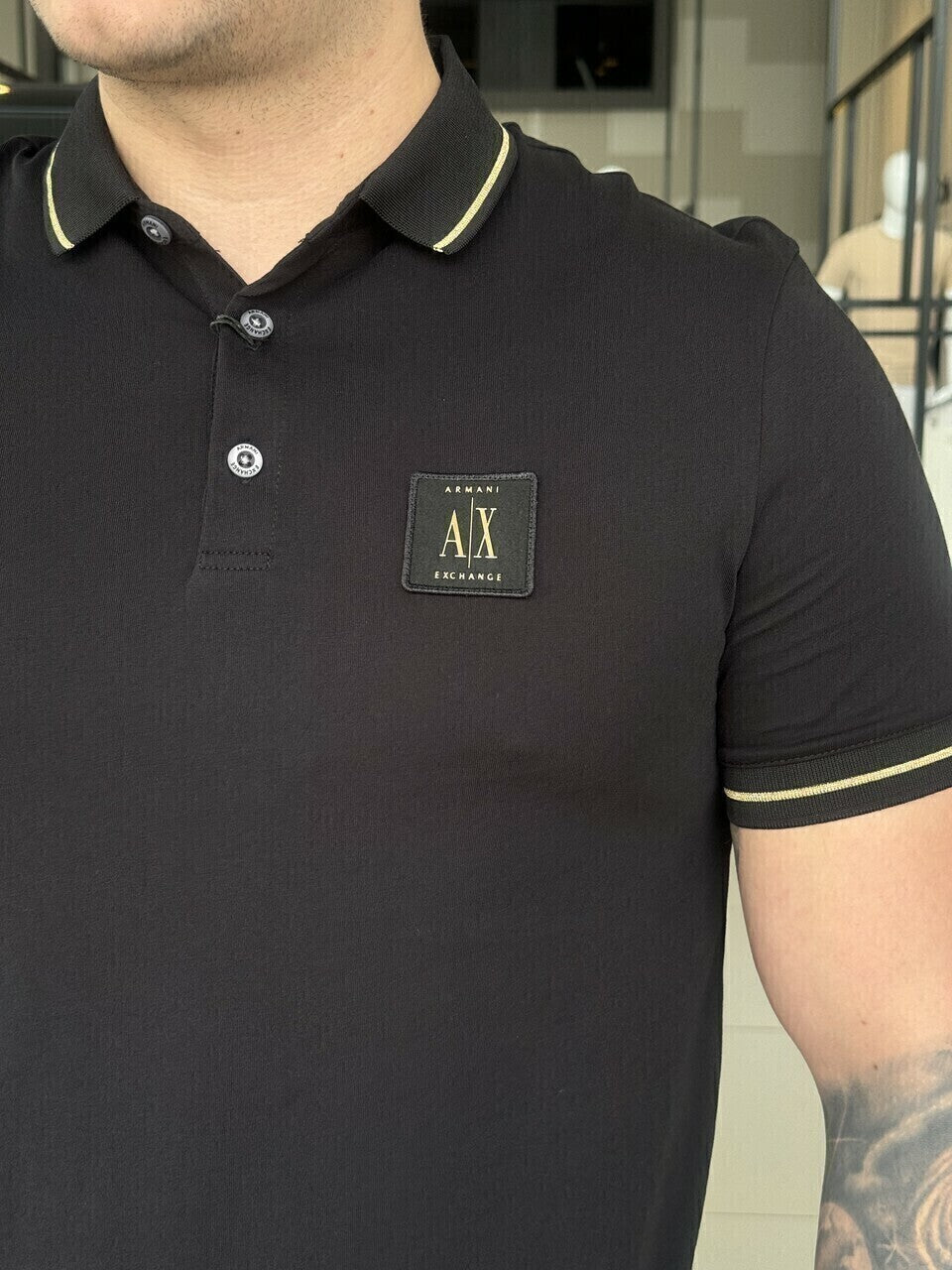 Polo Armani Exchange Friso na Gola Masculino