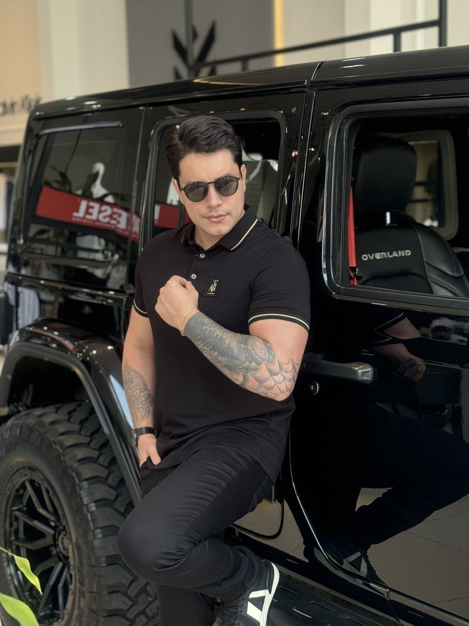 Polo Armani Exchange Friso na Gola Masculino