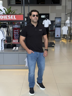 Polo Armani Exchange Lettering Assinatura no Peito Masculino