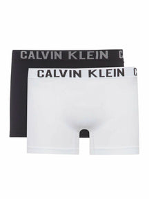 Cueca Calvin Klein Kit com 2 Peças Lettering Assinatura Sem Costura Masculino Preto / Branco